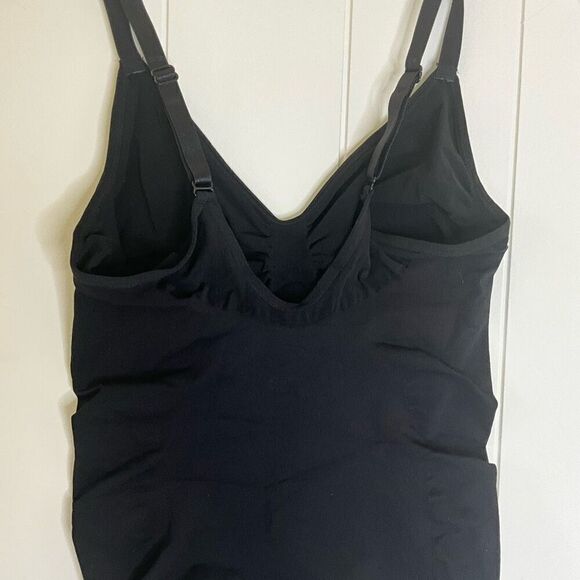 SHAPERX Womens 2X/3X Bodysuit 5215 Tummy Control Shapewear Thong Black New - Picture 10 of 12